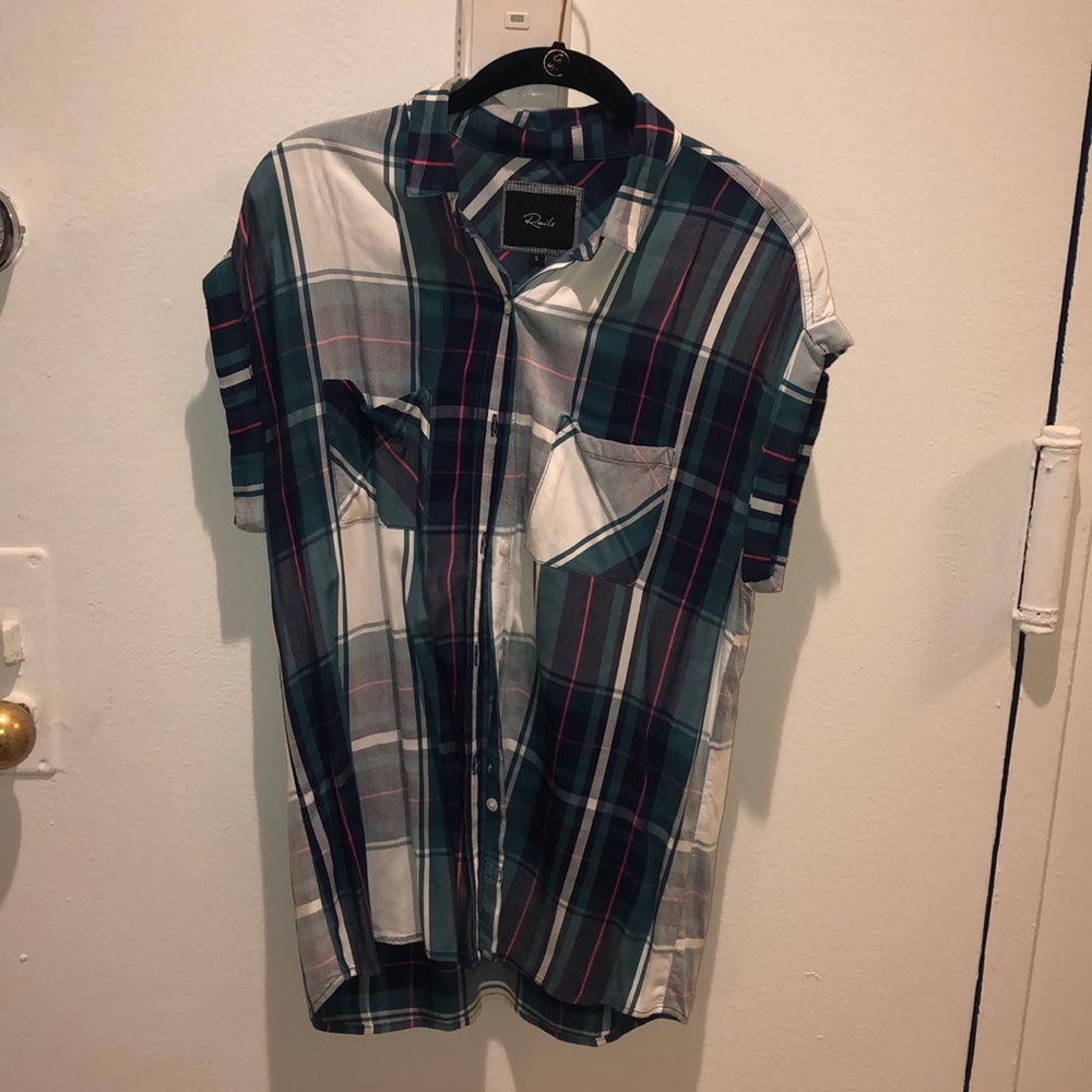 Rails plaid short sleeve button down